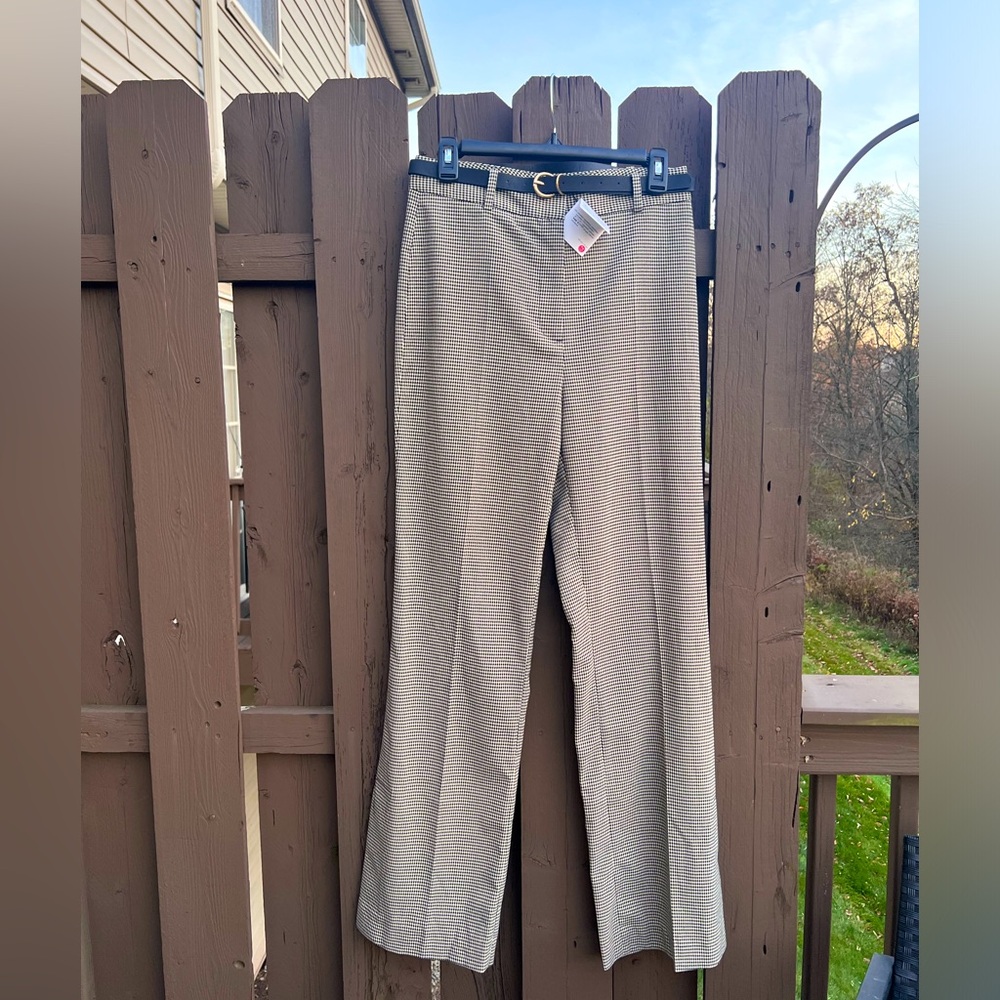 Zara Women TALL Formal Pants With Belt And Slit leg  / Size MEDIUM